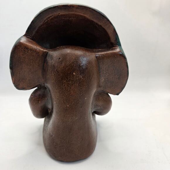 Vintage Mexican Hand Painted Clay Aztec Style Figure Statue 6.5" Folk Art - Picture 5 of 16